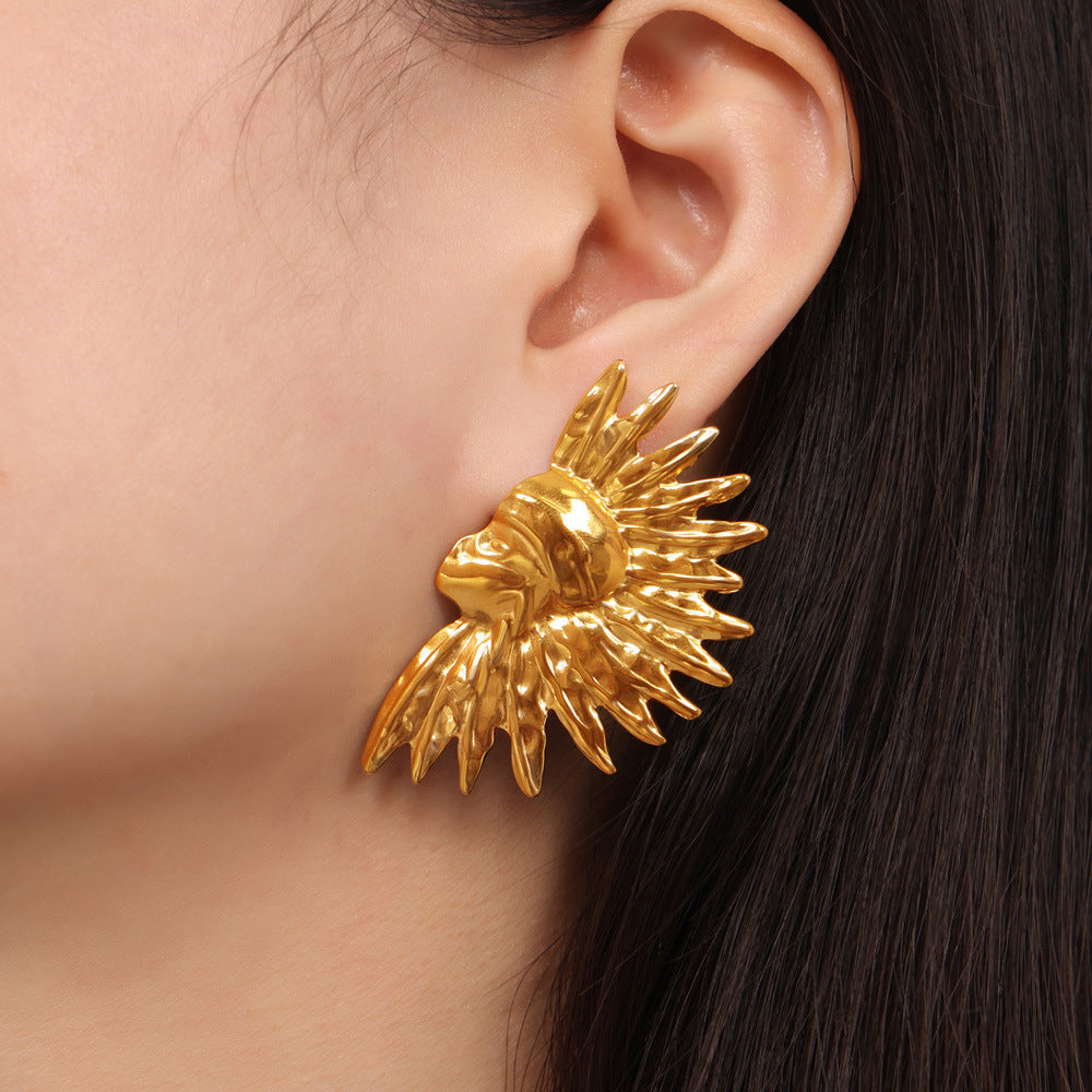 Boucles d'oreilles à la mode pour femmes, industrie lourde