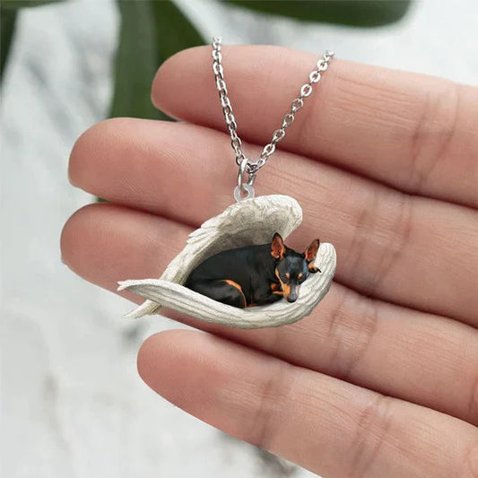 Acrylic Plane Lazy Dog Hanging Necklace