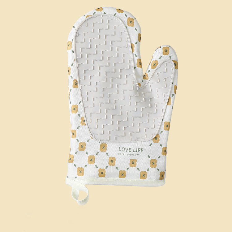 Antiescaldado Microondas Algodón Antideslizante Aislamiento Guantes Horno Mitones Cocina Resistente al calor Algodón espesado Aislamiento térmico Microondas Horno Horno Anti escaldado Guantes para el hogar Herramientas para hornear