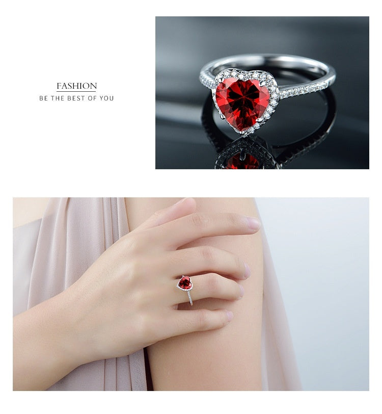 S925 Silver Ring For Female European And American Diamond Love