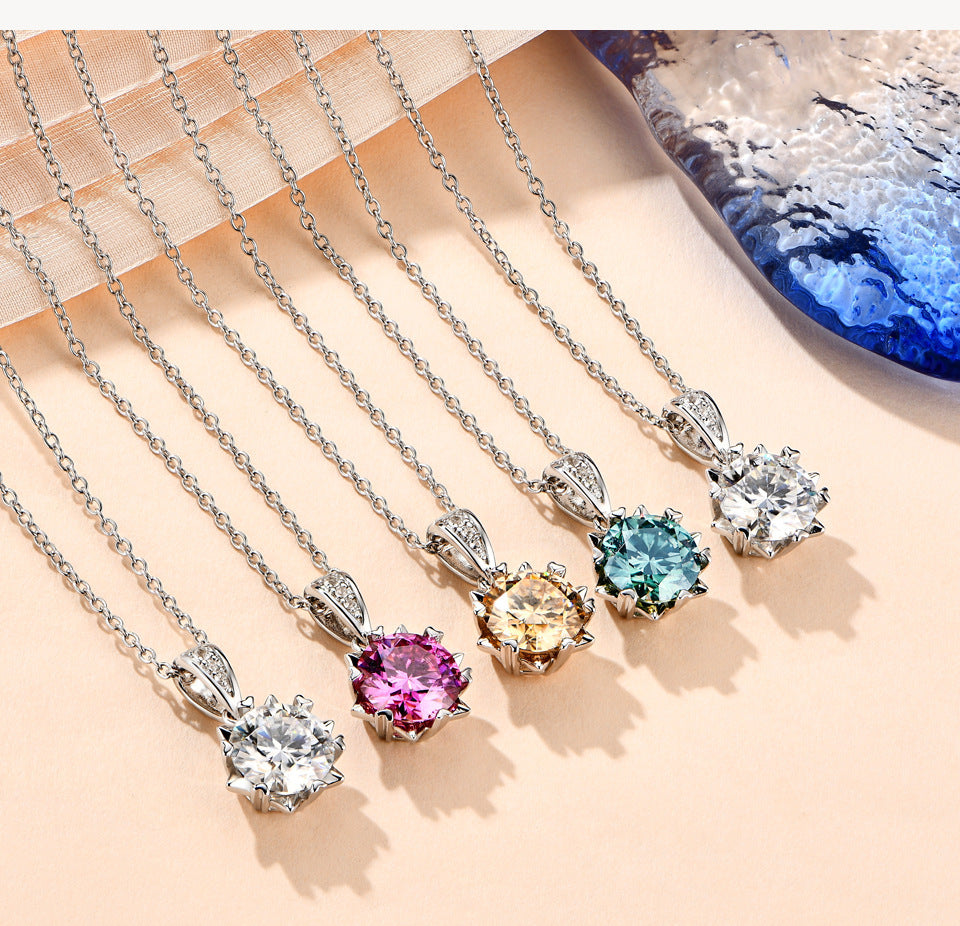 Collier flocon de neige Moissanite en argent Sterling 2 carats, Design d'intérêt spécial, à la mode, polyvalent