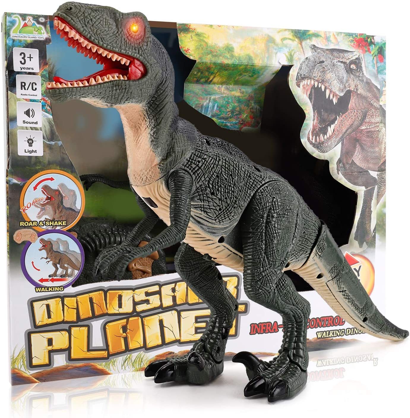 Jouet télécommandé de simulation de dinosaure électrique, animal marchant
