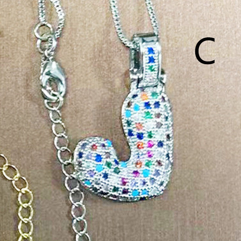 Clavicle Chain Copper Color Zircon Pendant