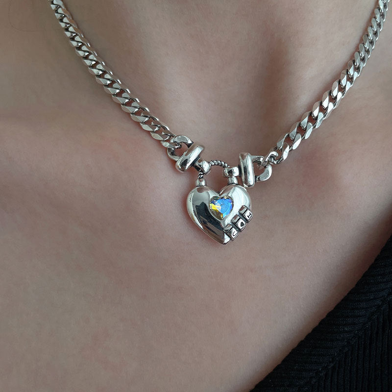 Vintage Zircon Love Necklace For Women
