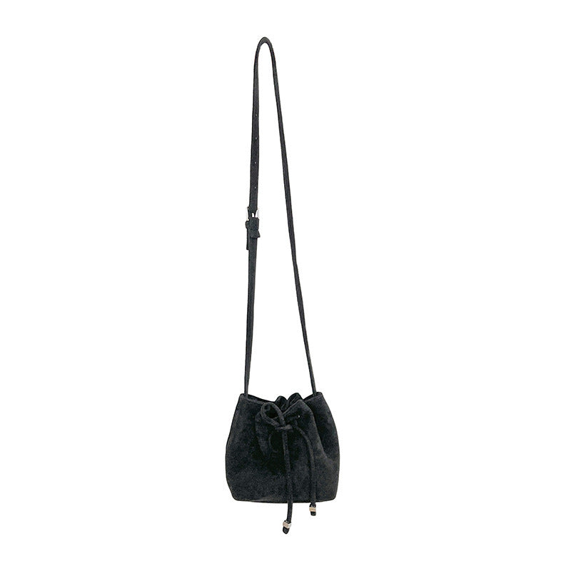 Women's Drawstring Bag Drawstring Mini Bucket Bag Special-interest Design Shoulder Bag