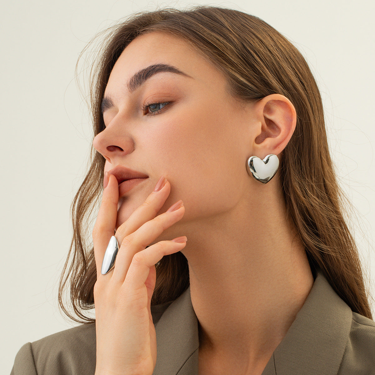 Minimalist Retro 18K Gold Rectangular Earrings