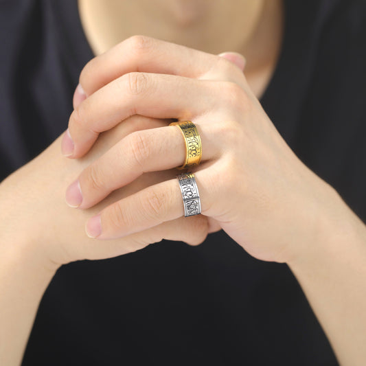 Anillo de acero inoxidable con personalidad elegante y simple para hombres y mujeres