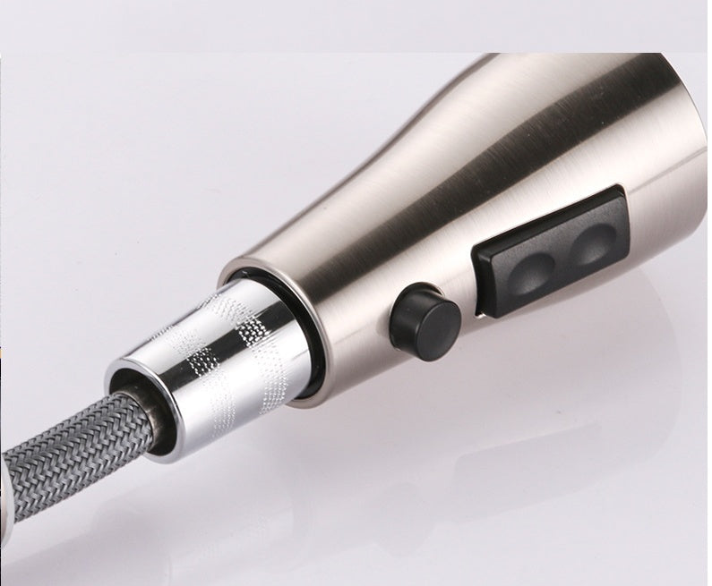 Grifo de fregadero de cobre cepillado para cocina y lavavajillas, extraíble, caliente y frío, para el hogar