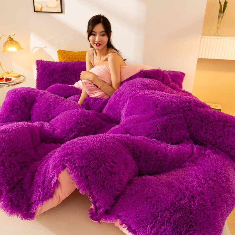Couette d'hiver chaude et épaisse en velours de cristal de vison polaire longue et super douce
