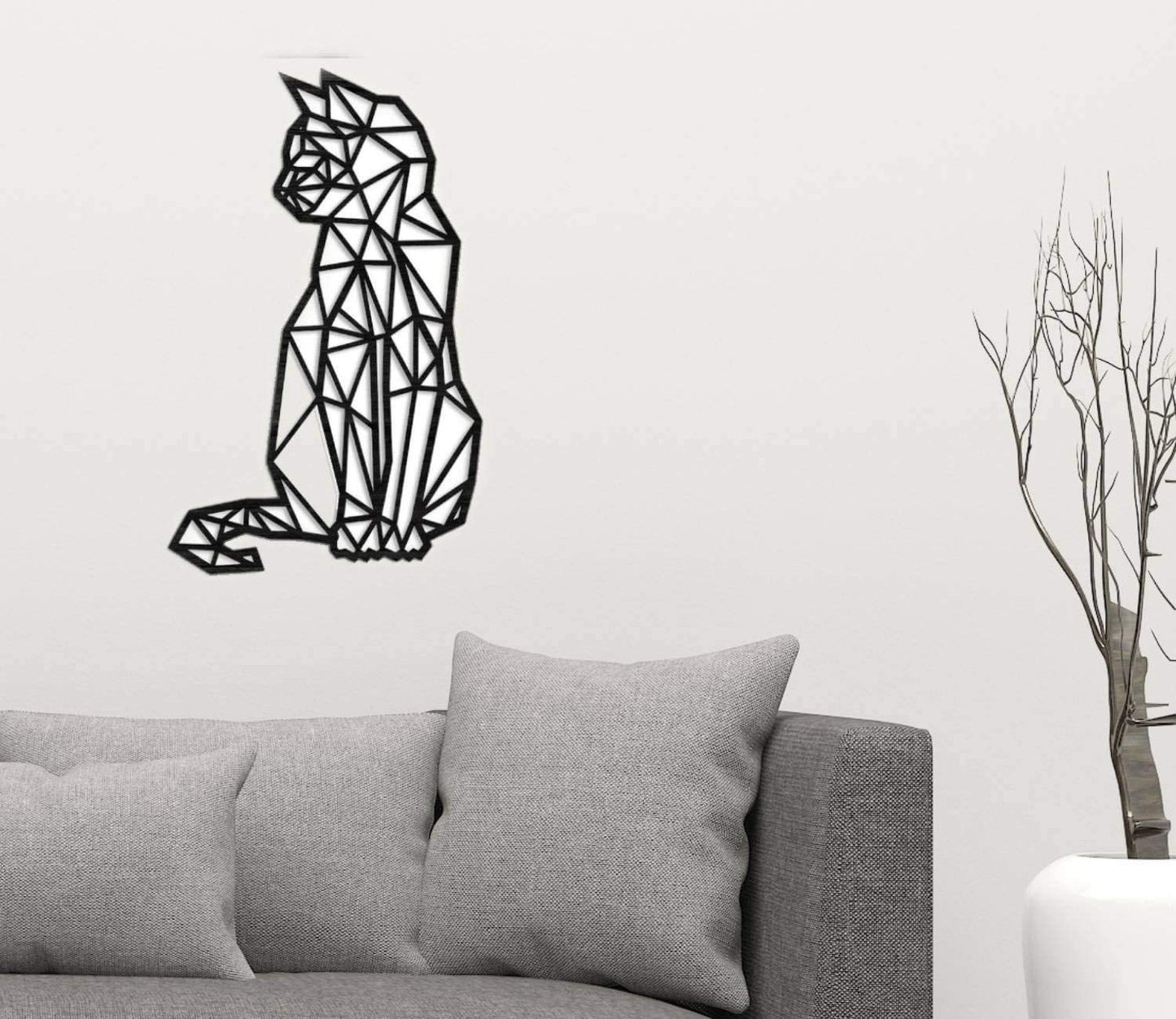 Art mural en métal sculpté chat intérieur décoration de la maison artisanat