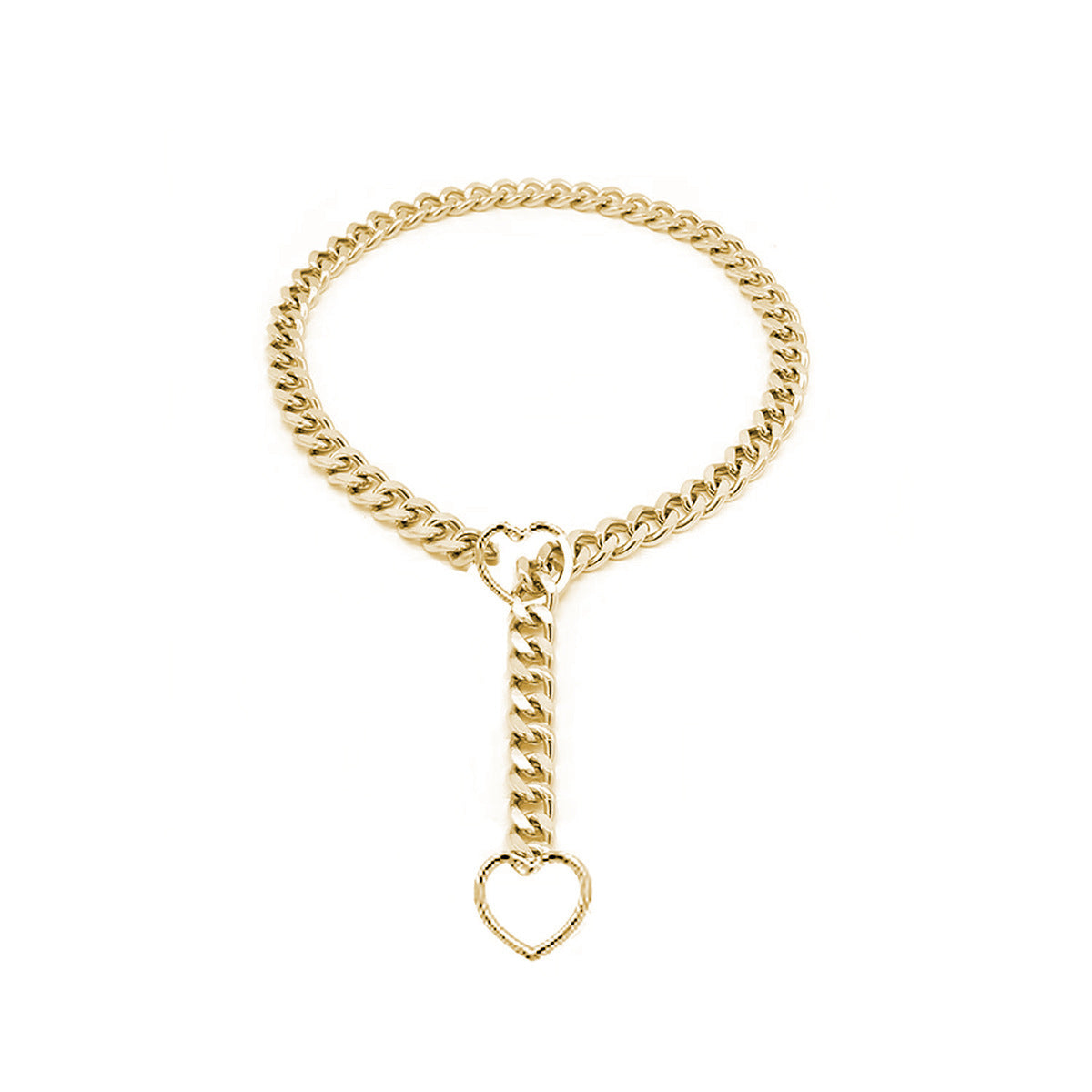 Collier cubain réglable en forme de cœur