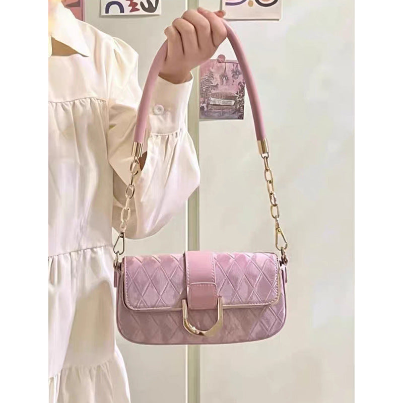 Bolso cuadrado pequeño con cadena Bolso bandolera con hombro para axila