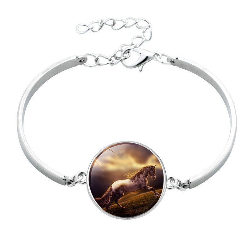 Animal Horse Glass Time Stone Bracelet