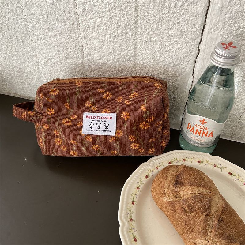 Cartera de almacenamiento de vajilla de lavado portátil retro para mujer