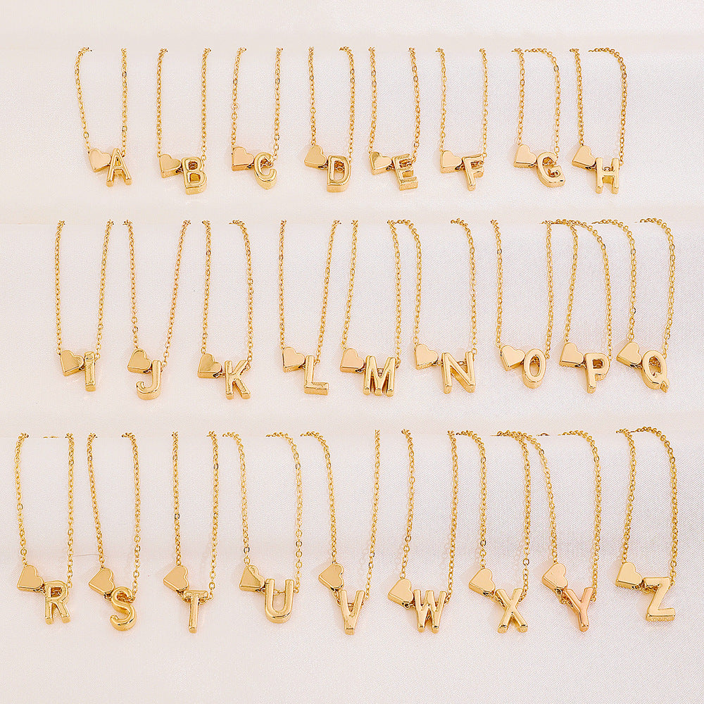 European And American Fashion Love 26 English Letter Simplicity Necklace