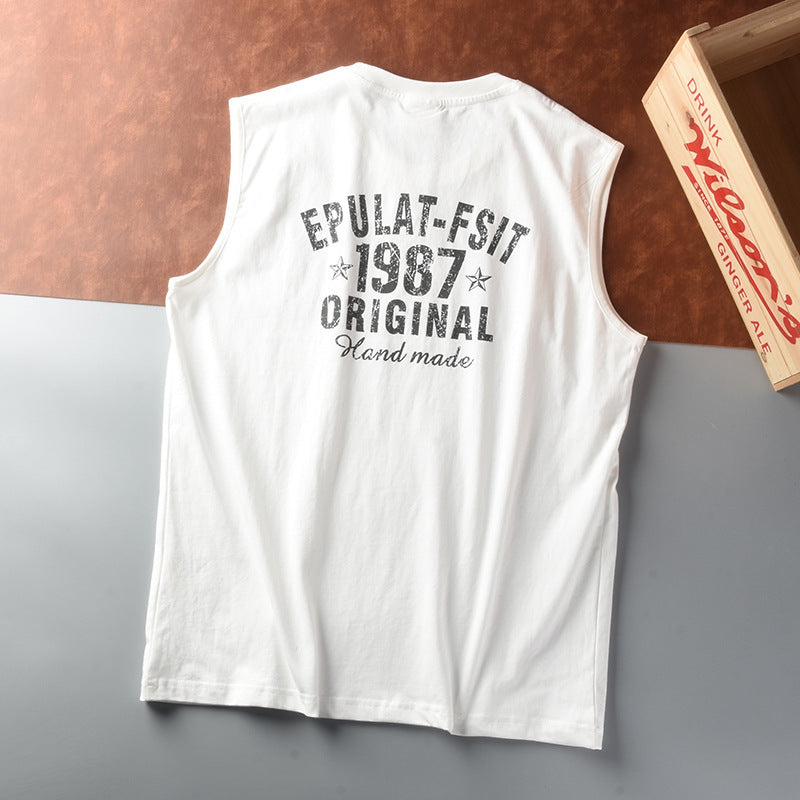 Men's Outdoor Sports And Casual-letter Cotton Vest