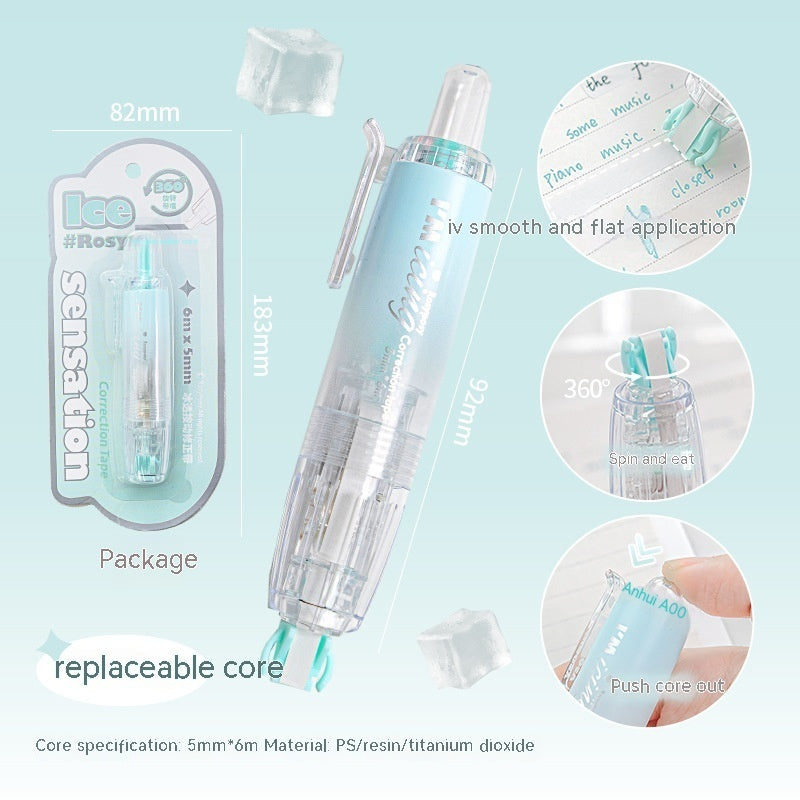 ICE Grâce à la bande de correction de presse, les étudiants peuvent changer la bande de correction de base