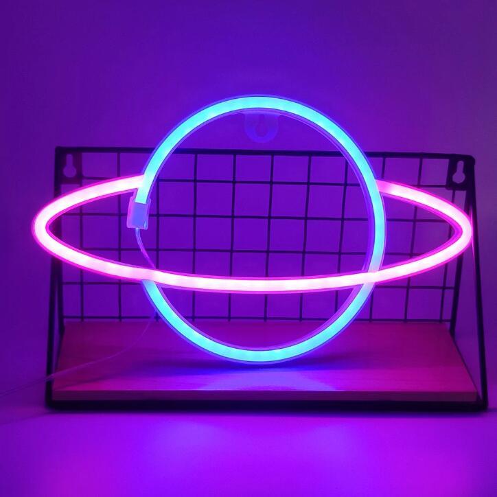 Lámpara de modelado cósmico de neón LED Planet decoración de dormitorio
