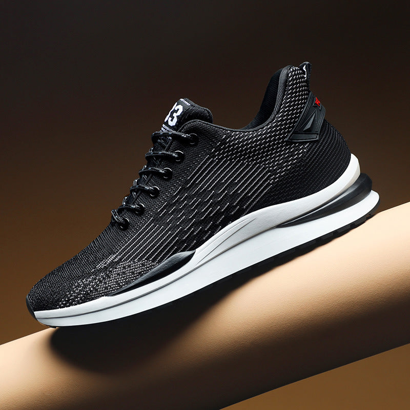Chaussures pour hommes à semelle intérieure augmentant la hauteur, chaussures de sport respirantes à lacets