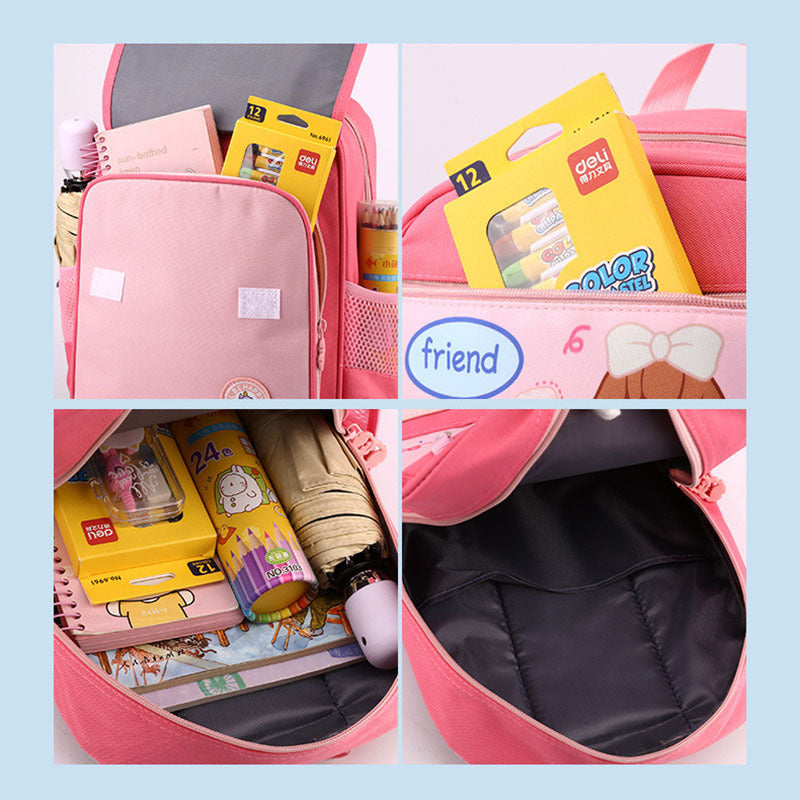 Mochila primaria ligera linda de los niños y de las niñas de la historieta del preescolar de la clase grande