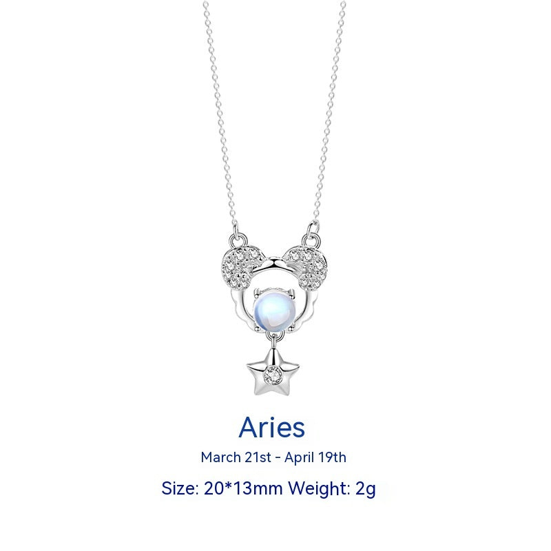 Collier en argent Sterling 925 avec douze constellations pour femmes, Design d'intérêt particulier, luxe léger