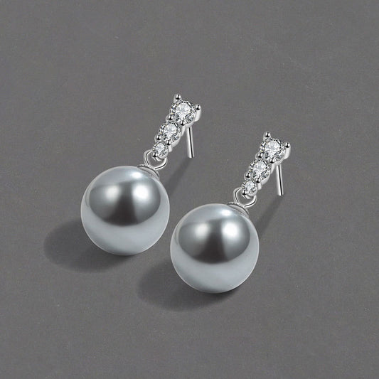 Petites boucles d'oreilles en perles de diamant brillantes pour femmes
