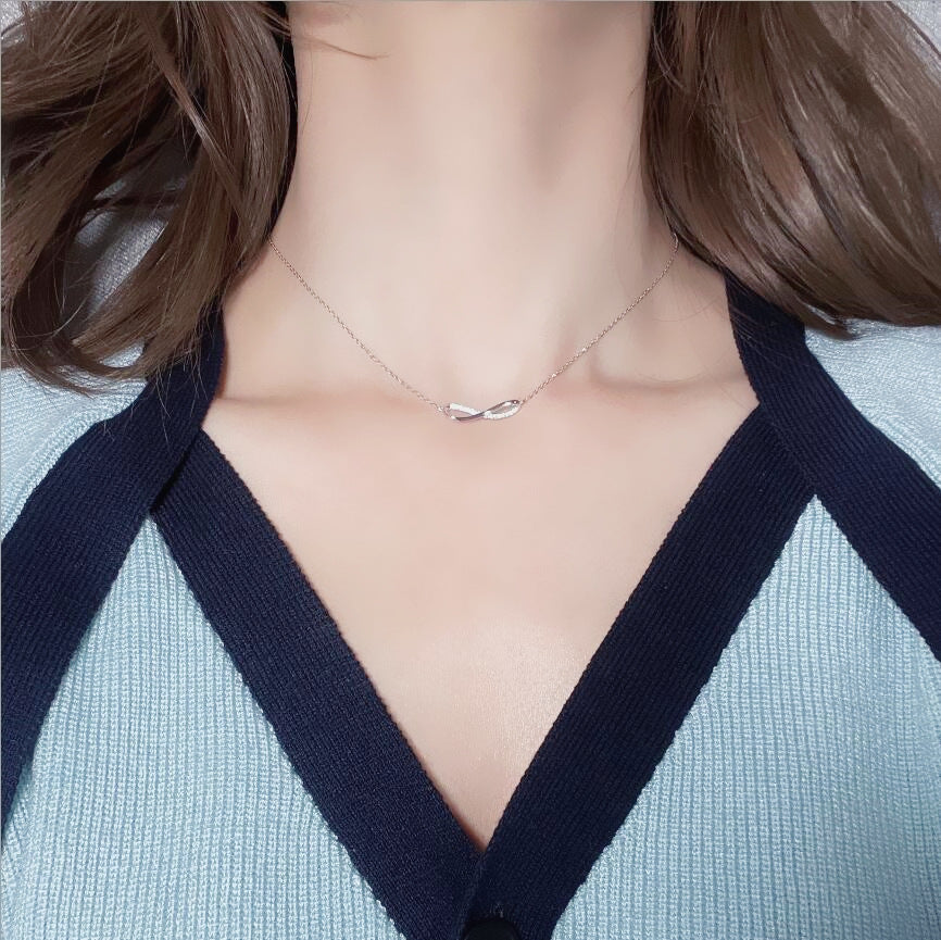 Collier d'été en argent 925 avec 8 mots, amour infini, bijoux pour femmes