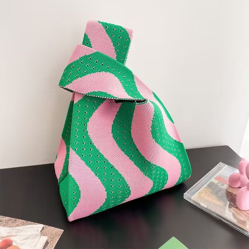 Women's Fashionable Large-capacity Striped Portable Storage Bag