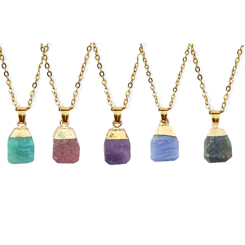 Collier Naturel Taillé Avec Pendentif Pierre Originale