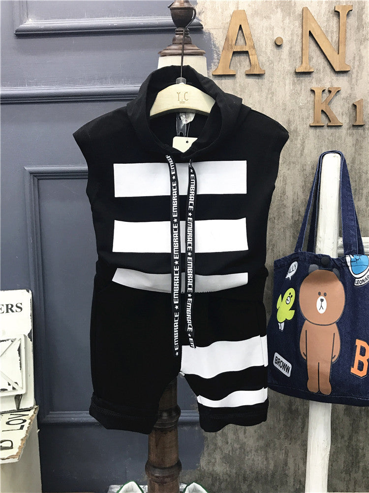 Conjunto de camisa a cuadros de manga corta para niños