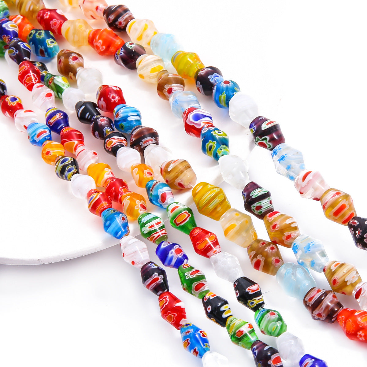 Colored Flower Colored Glaze Scattered Beads
