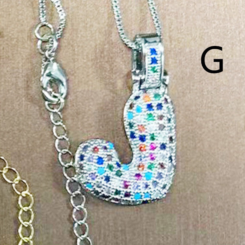 Clavicle Chain Copper Color Zircon Pendant