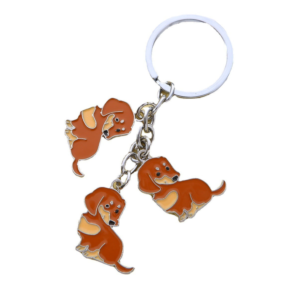 Porte-clés en métal ciré pour chien de compagnie de style américain