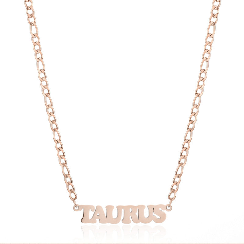 New 304 Stainless Steel 18K Gold Simple Twelve Constellations Necklace