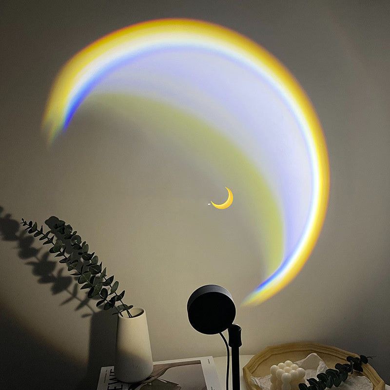 Lámpara LED de Luna con USB INS, proyector de luz de atardecer nocturno de neón de arcoíris, iluminación de ambiente de pared para fotografía, decoración del hogar y dormitorio