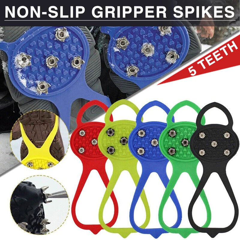 Pince à glace unisexe à 5 dents pour hommes, pour chaussures, Crampons, Crampons pour Crampons de neige, couvertures antidérapantes d'escalade et de randonnée