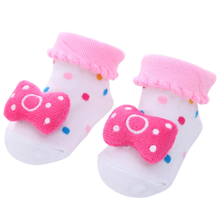 Chaussettes antidérapantes tridimensionnelles pour bébé, dessin animé, pour nouveau-né, poupée, vente en gros