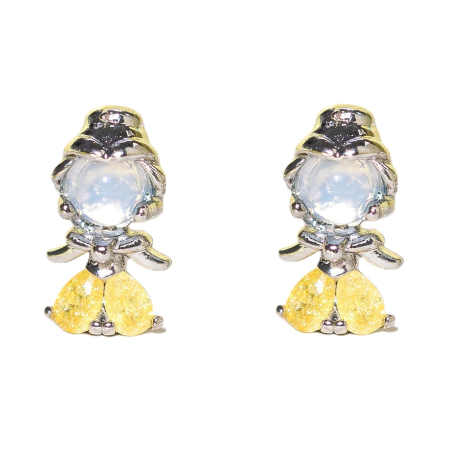 Boucles d'oreilles trois pièces de dessin animé, boucles d'oreilles de costume