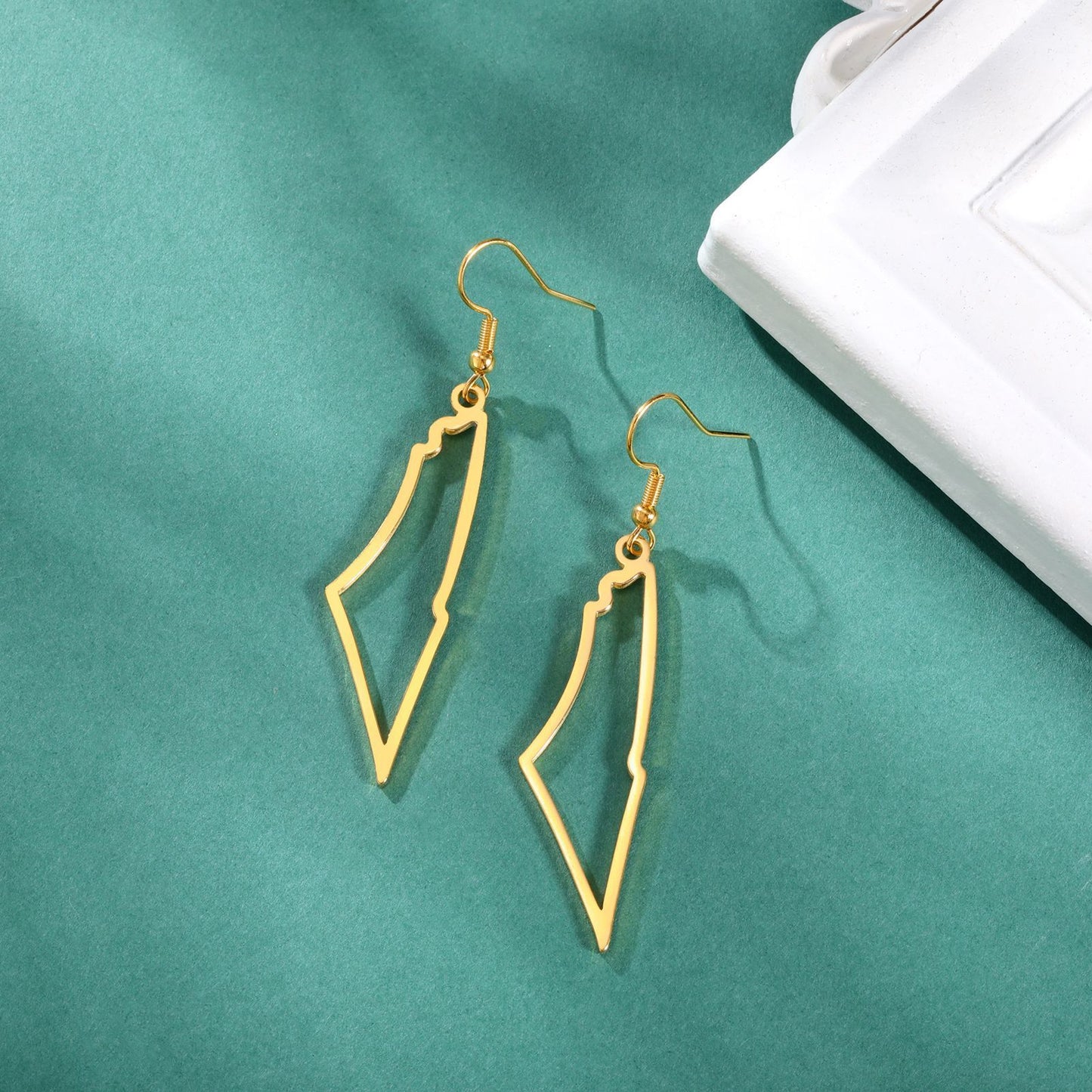 Titanium Steel Earrings Hollow Irregular Hollow Mountain Earrings