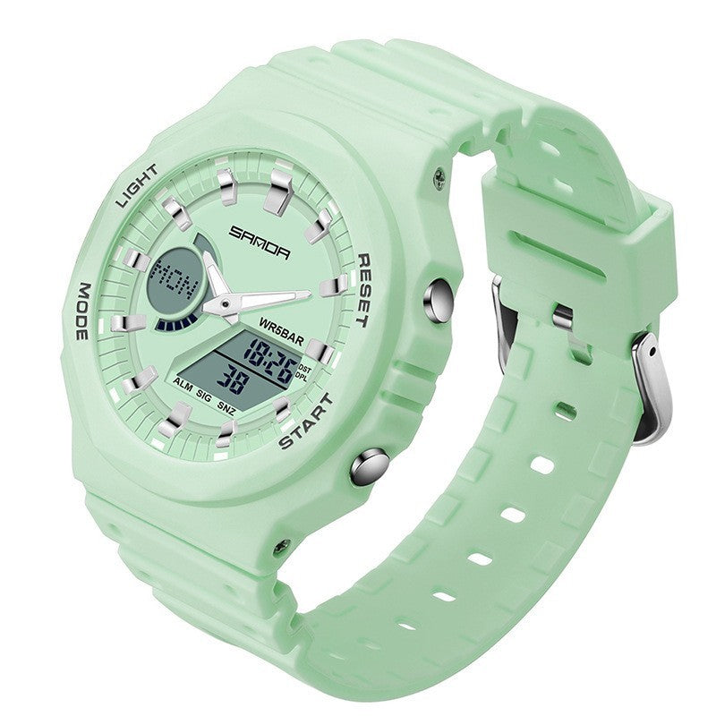 Montre électronique de sport multifonctionnelle étanche à double affichage