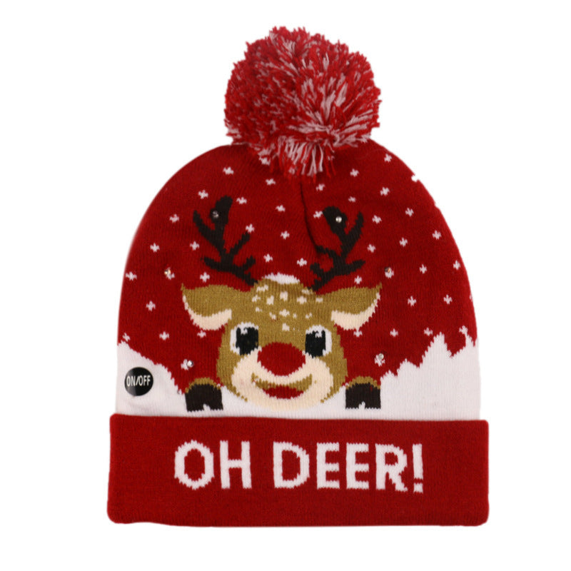 Gorro navideño Gorro de punto LED con luces