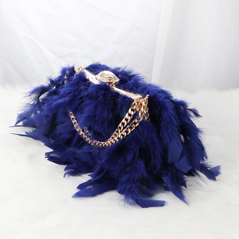 Sac messager de soirée en chaîne incrusté de strass Dinner