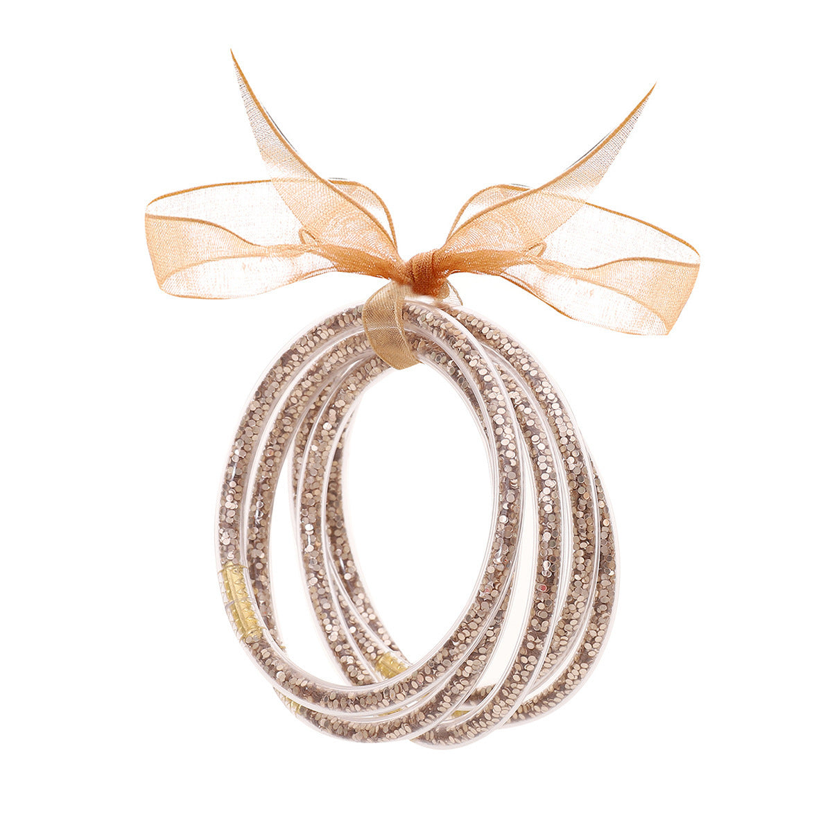 Tube en plastique particules de poudre d'or paillettes cinq bracelets