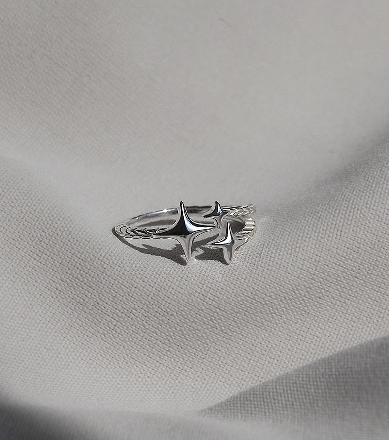 Star Ear Eight-pointed Stars Ring Ins Niche Net Red Cold Wind Graceful And Fashionable
