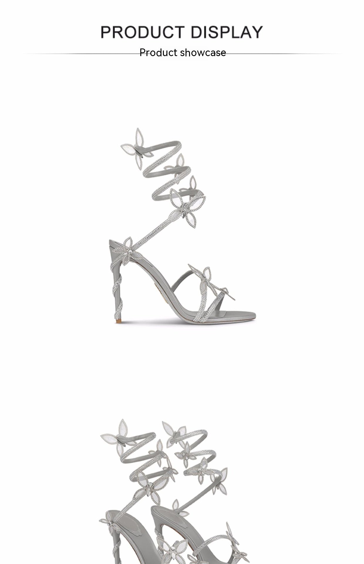 Nuevas sandalias romanas de tacón de aguja con cordones en forma de serpiente, zapatos de mujer de moda con tacón alto y lazo de diamantes de imitación