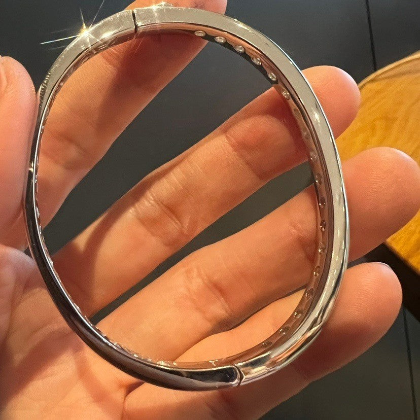 Bracelet en argent pur plaqué or 18, 40 points, grand diamant Mosan