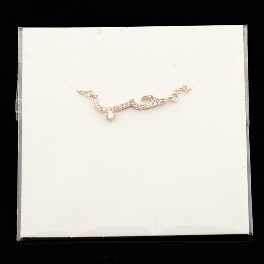 Collier de déclaration d'amour arabe en or Rose, bijoux en Zircon