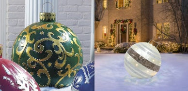 Boules de noël décorations d'arbre de noël, jouets gonflables d'ambiance extérieure pour la maison, boule cadeau de noël