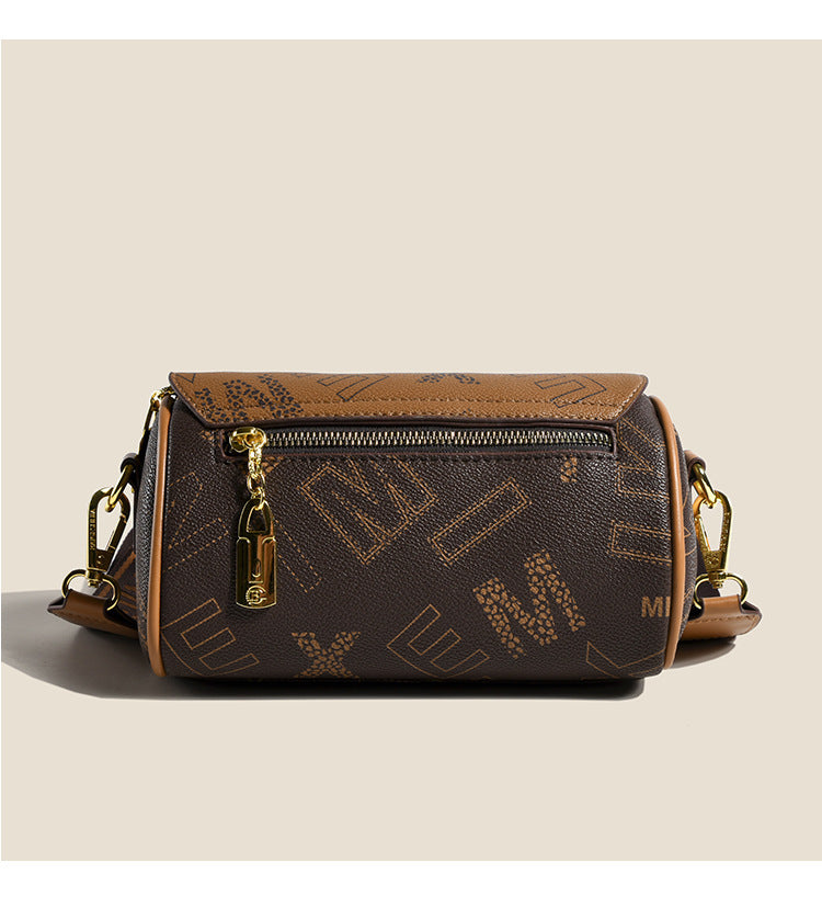 Bandolera de hombro con estampado retro para mujer, pequeña, de doble cara, a la moda, combina con todo