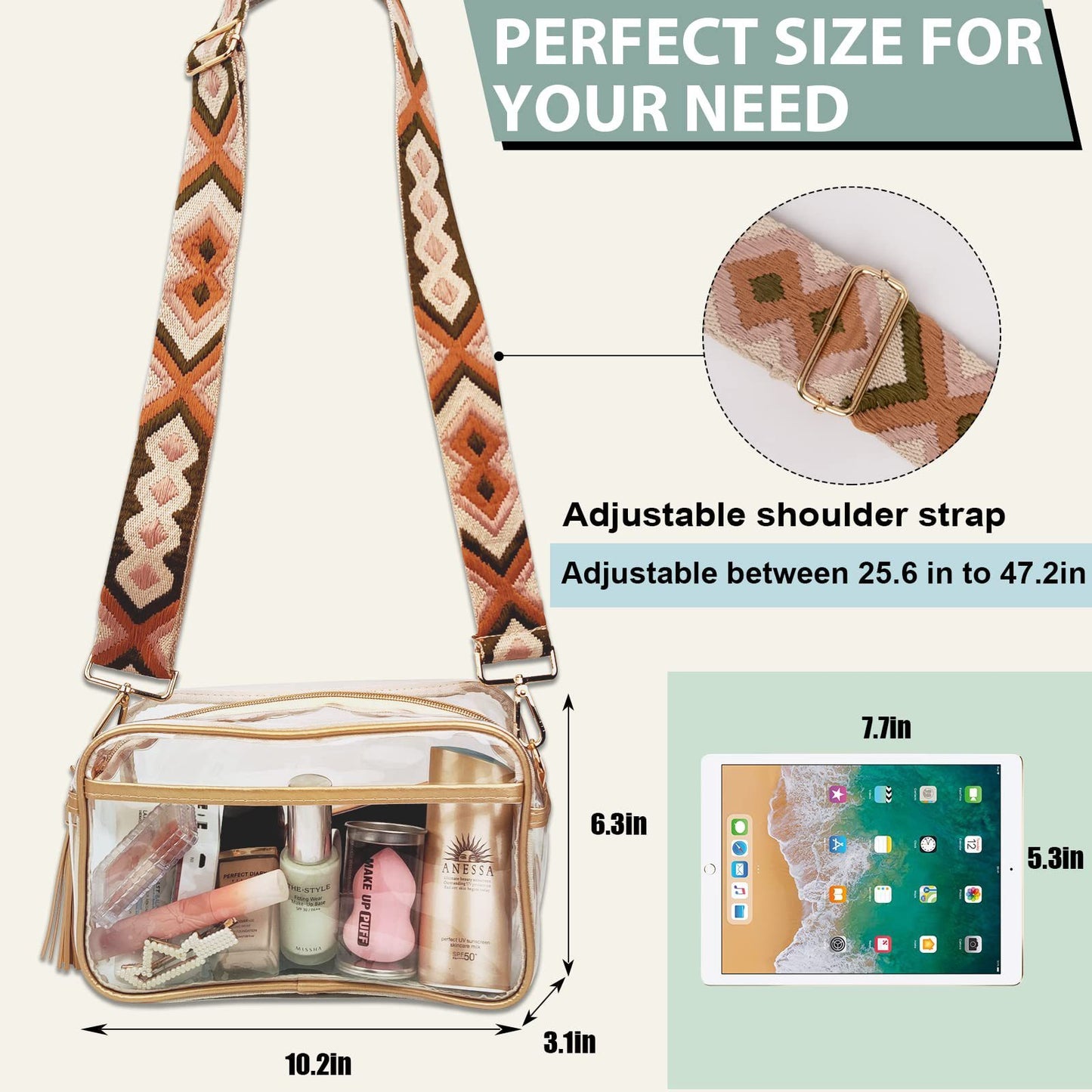 Sac Buggy en PVC grande capacité, petit sac carré de rangement pour femmes